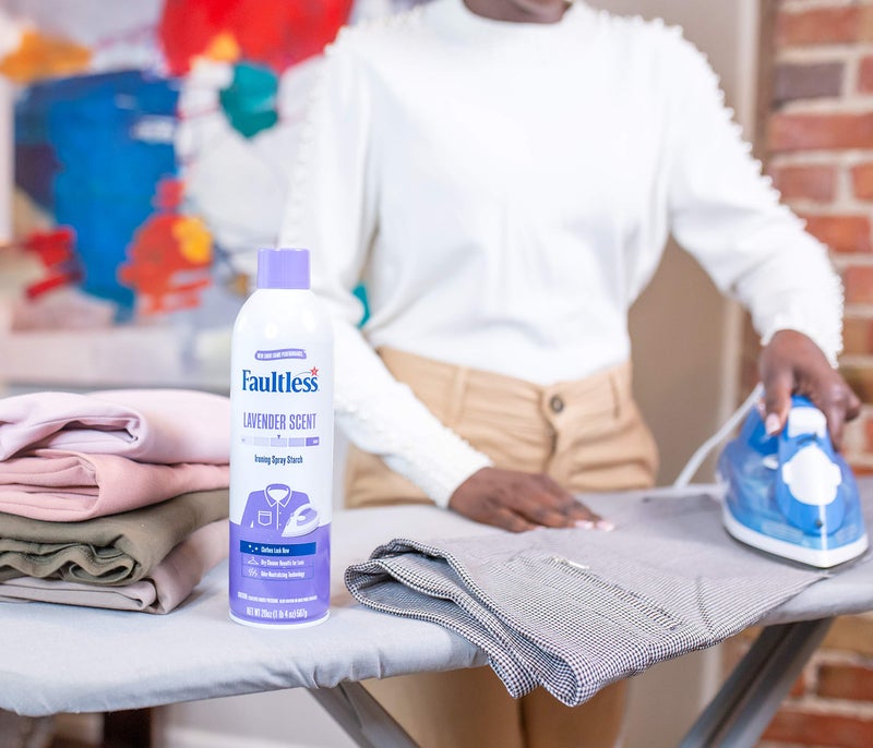 Faultless بخاخ نشا الغسيل، بخاخ نشا لافندر خالي من العيوب 20 أونصة لسهولة الانزلاق على الملابس والأقمشة، بخاخ متساوي، انزلاق سهل، بدون بقايا (عبوة من 2) - Image 4